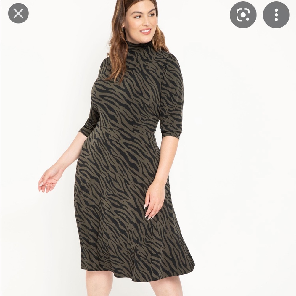 Eloquii Element Zebra Print Fit and Flare Dress